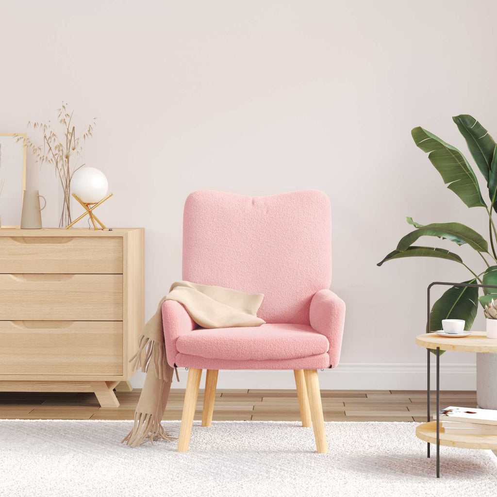 Sessel Rosa 63 x 67 x 94 cm Schafstoff und Sperrholz