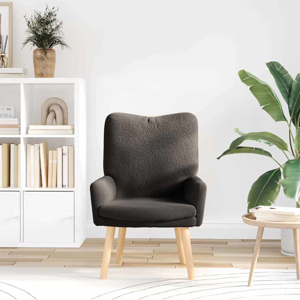 Sessel Dunkelgrau 63 x 67 x 94 cm Schafstoff und Sperrholz