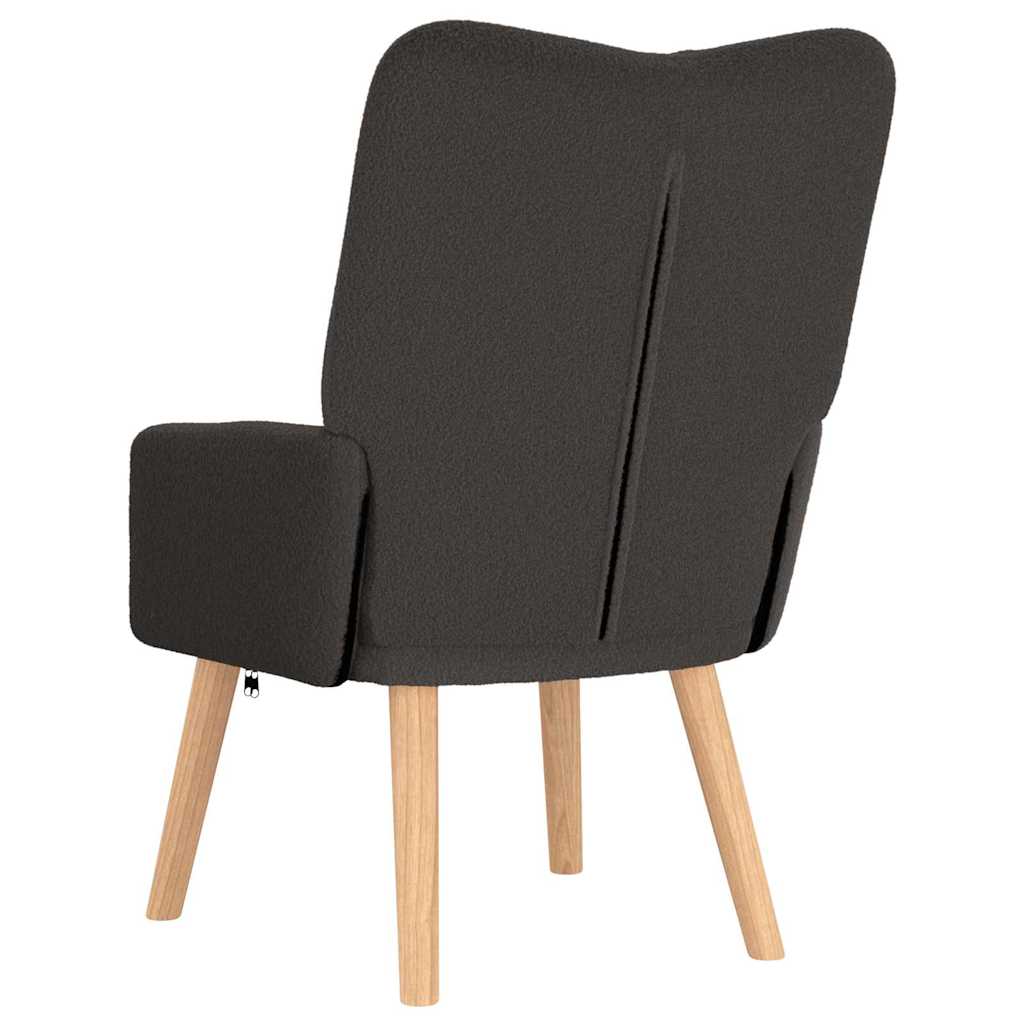 Sessel Dunkelgrau 63 x 67 x 94 cm Schafstoff und Sperrholz