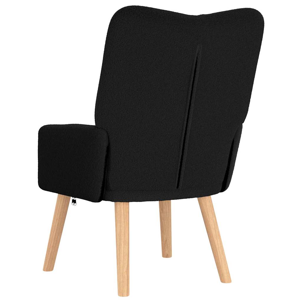 Sessel Schwarz 63 x 67 x 94 cm Schafstoff und Sperrholz