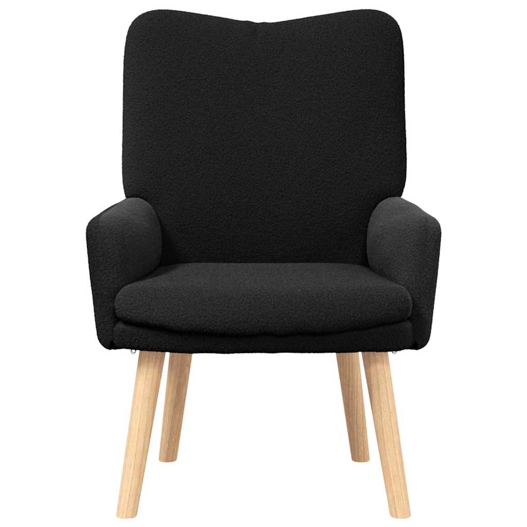 Sessel Schwarz 63 x 67 x 94 cm Schafstoff und Sperrholz