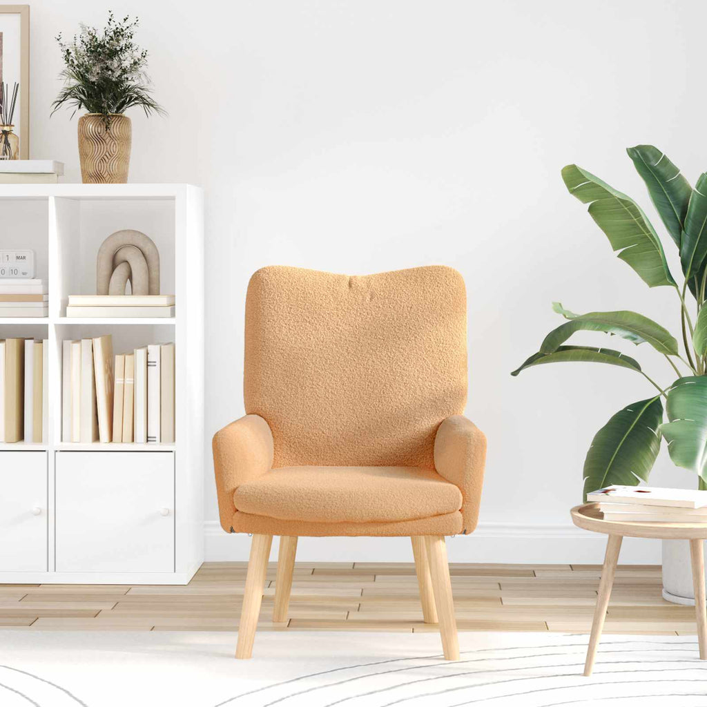 Sessel Beige 63 x 67 x 94 cm Polyester und Sperrholz