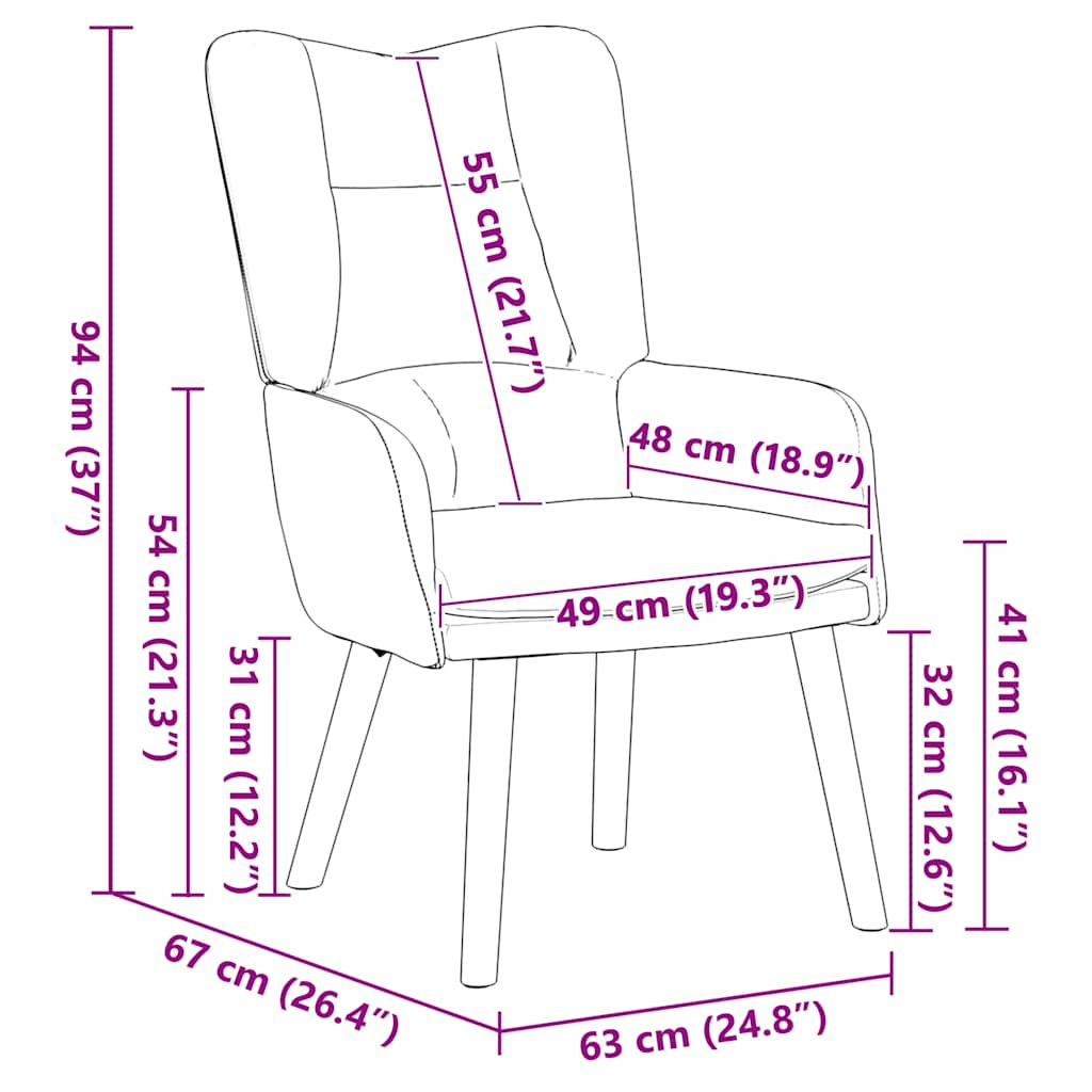 Sessel Weinrot 63 x 67 x 94 cm Samt