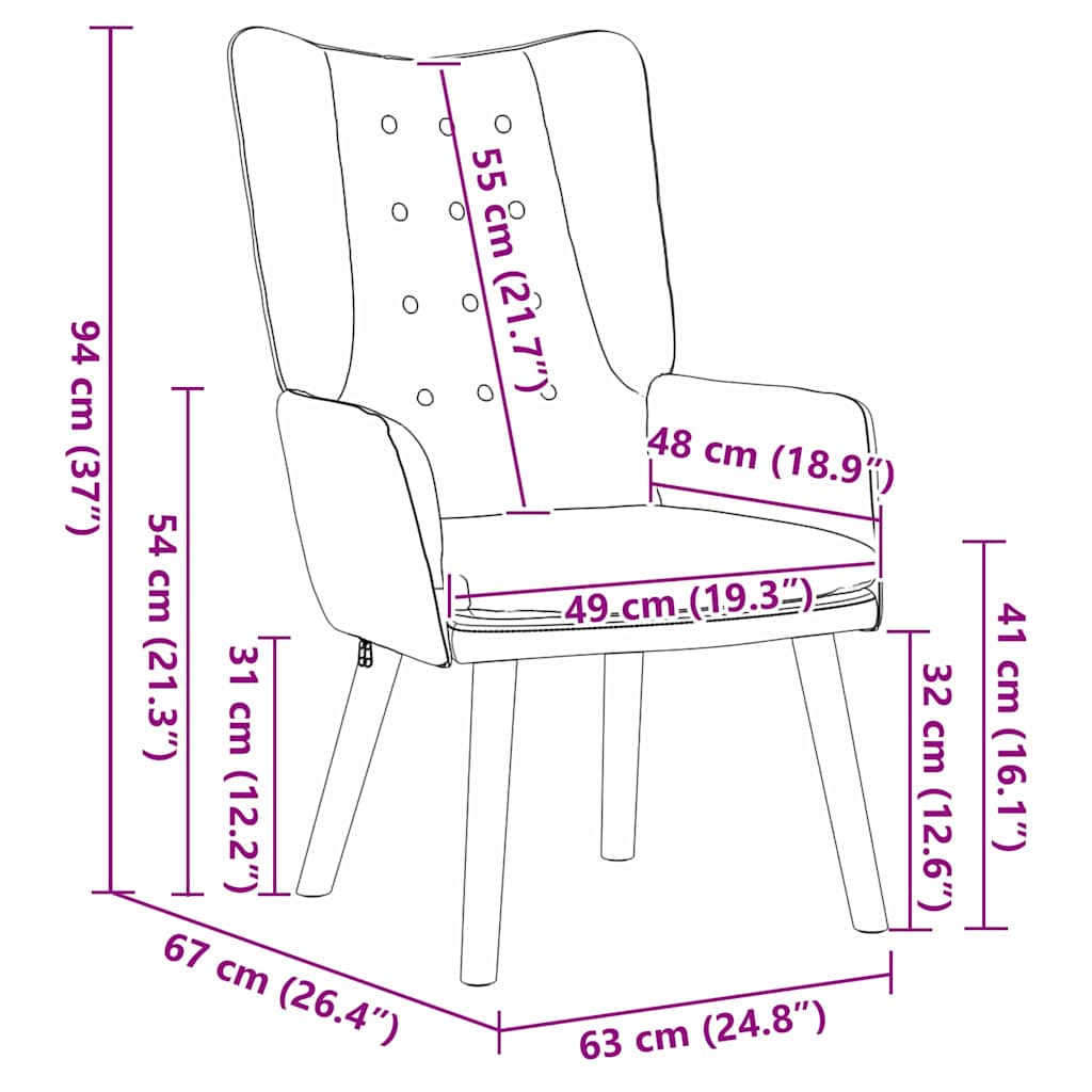 Sessel Weinrot 63 x 67 x 94 cm Samt