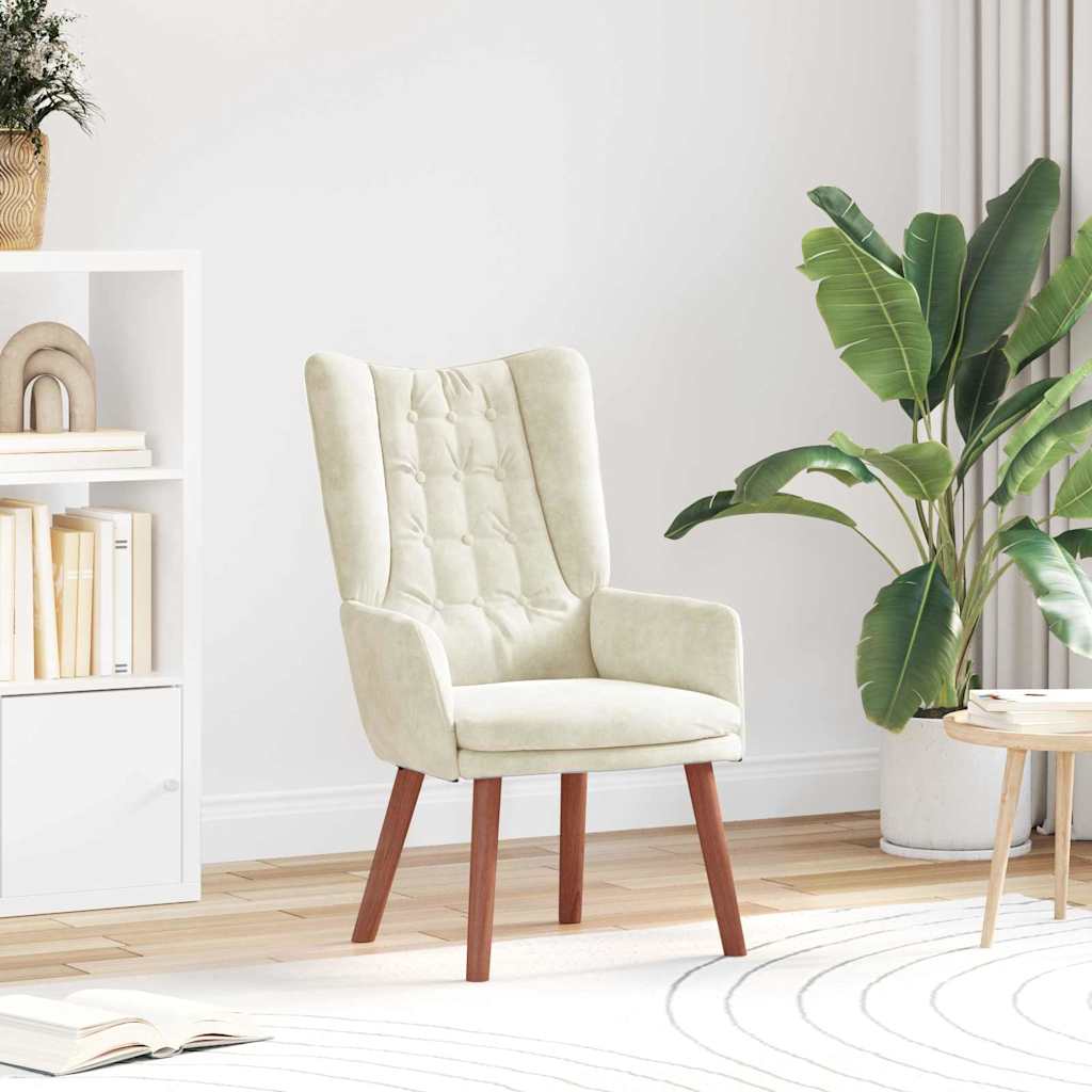 Sessel Creme 63 x 67 x 94 cm Samt