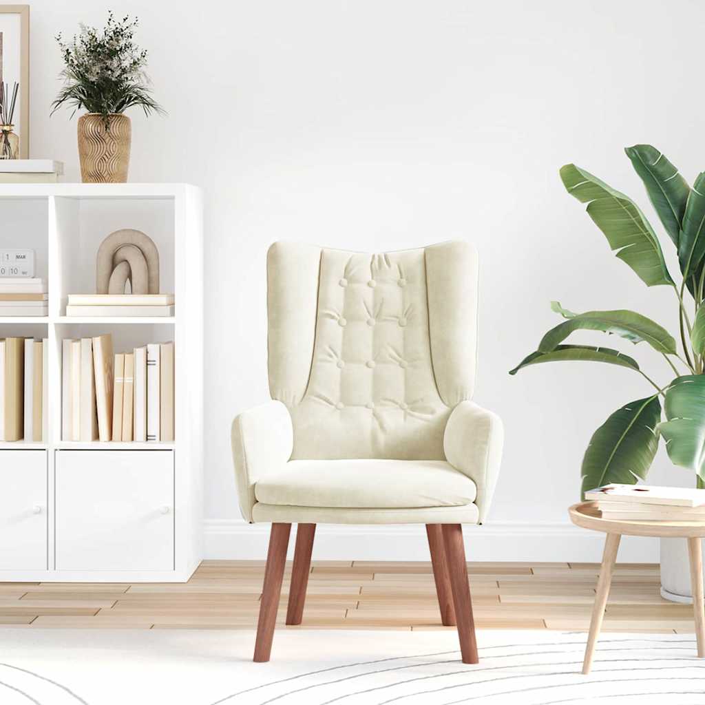 Sessel Creme 63 x 67 x 94 cm Samt