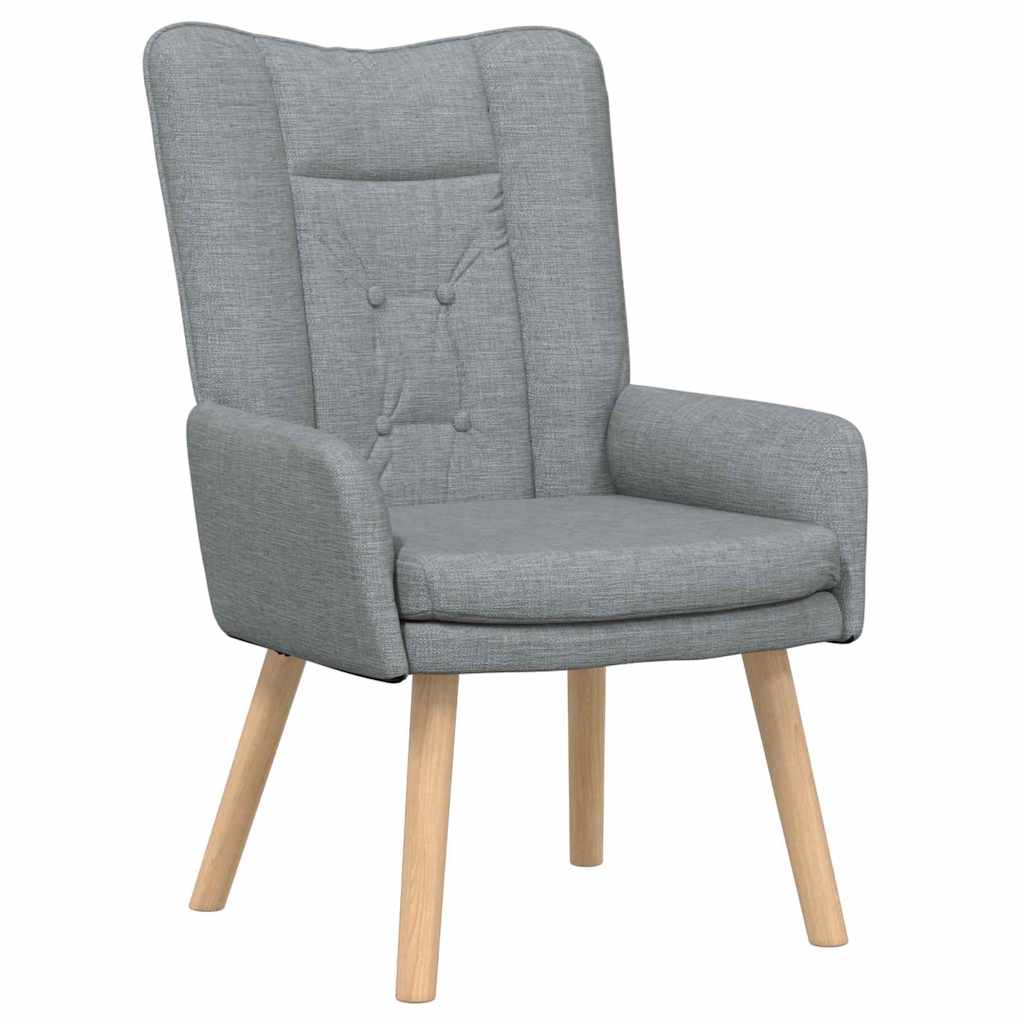 Sessel Hellgrau 63 x 67 x 94 cm Stoff und Sperrholz