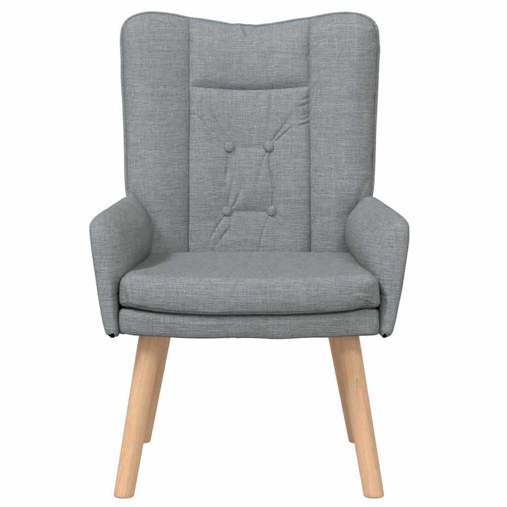 Sessel Hellgrau 63 x 67 x 94 cm Stoff und Sperrholz