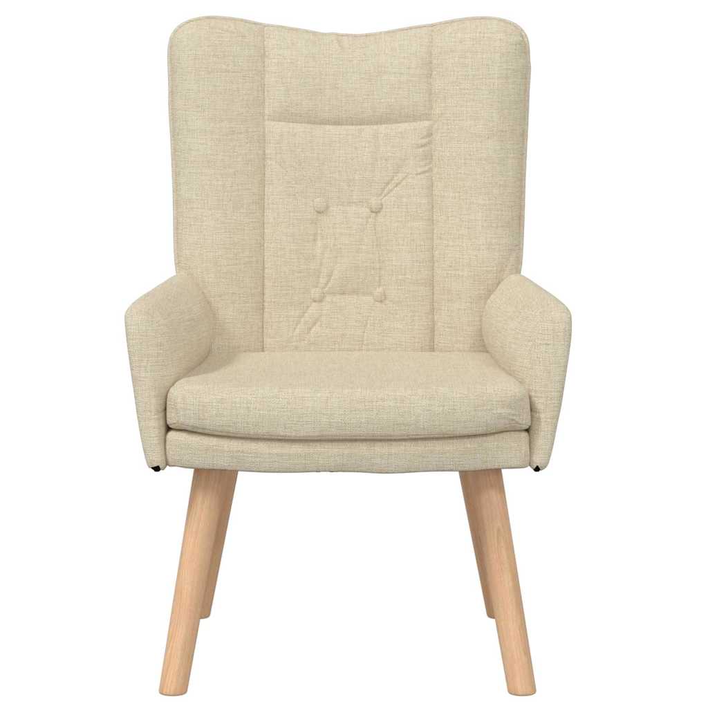 Sessel Creme 63 x 67 x 94 cm Stoff und Sperrholz