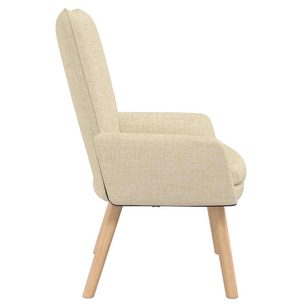 Sessel Creme 63 x 67 x 94 cm Stoff und Sperrholz