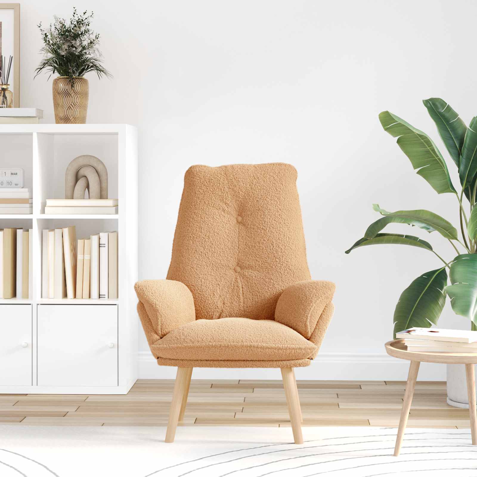 Sessel Beige 69 x 74 x 93 cm Sherpa-Stoff