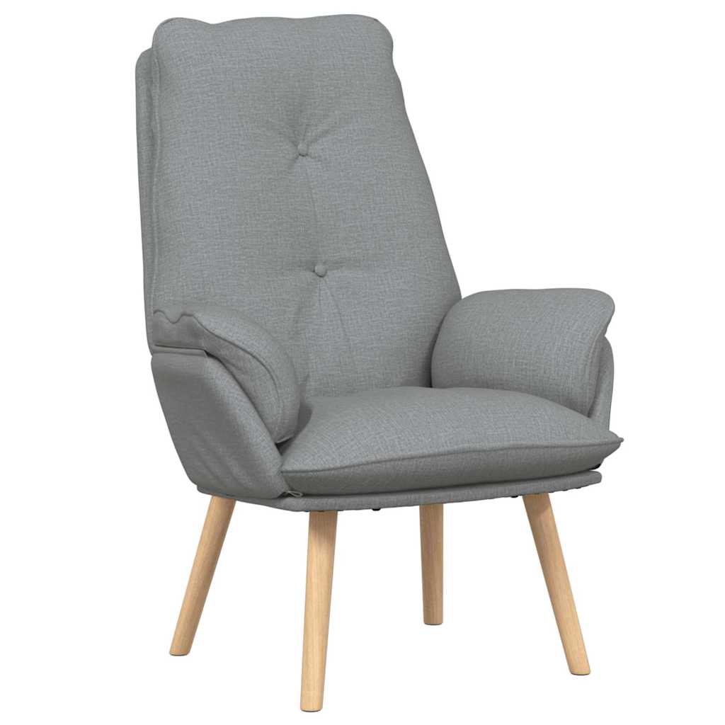Sessel Hellgrau 69 x 74 x 93 cm Stoff und Sperrholz