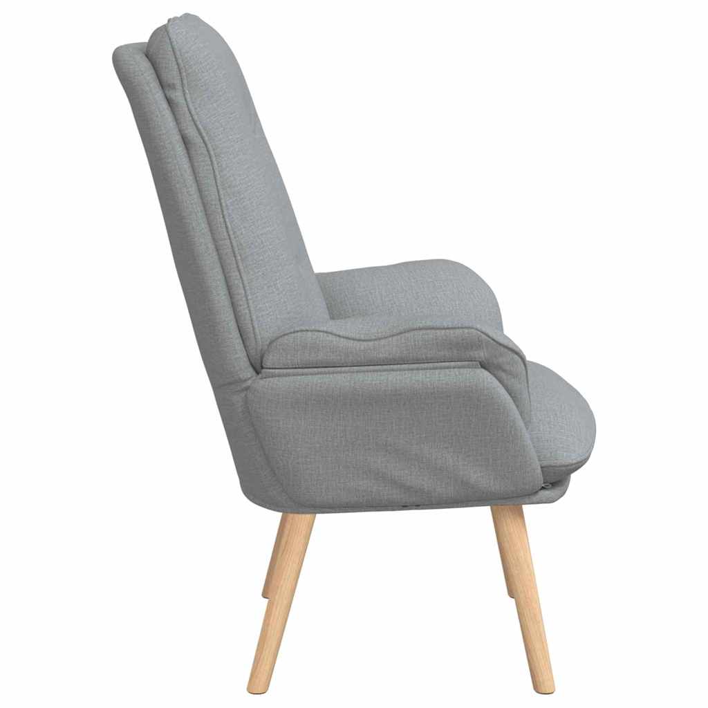 Sessel Hellgrau 69 x 74 x 93 cm Stoff und Sperrholz