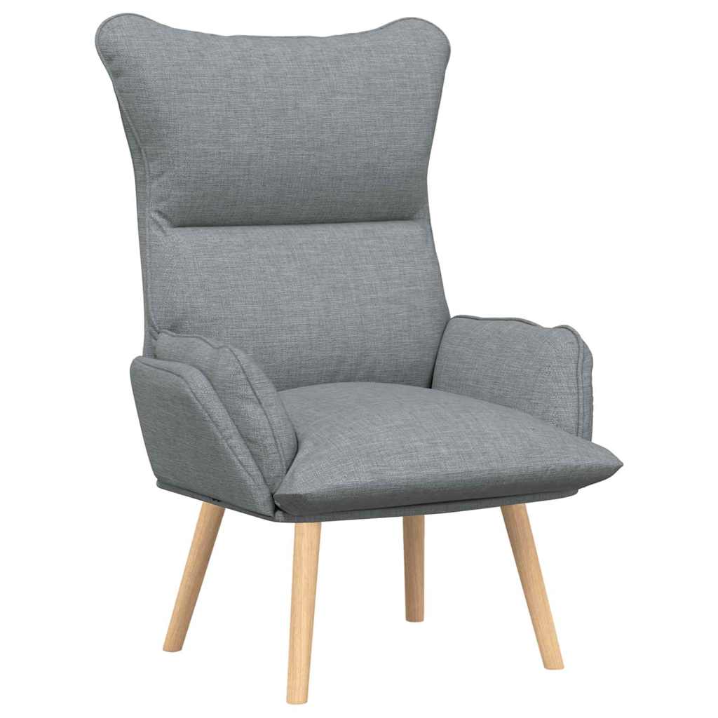 Sessel Hellgrau 69 x 74 x 93 cm Stoff und Sperrholz