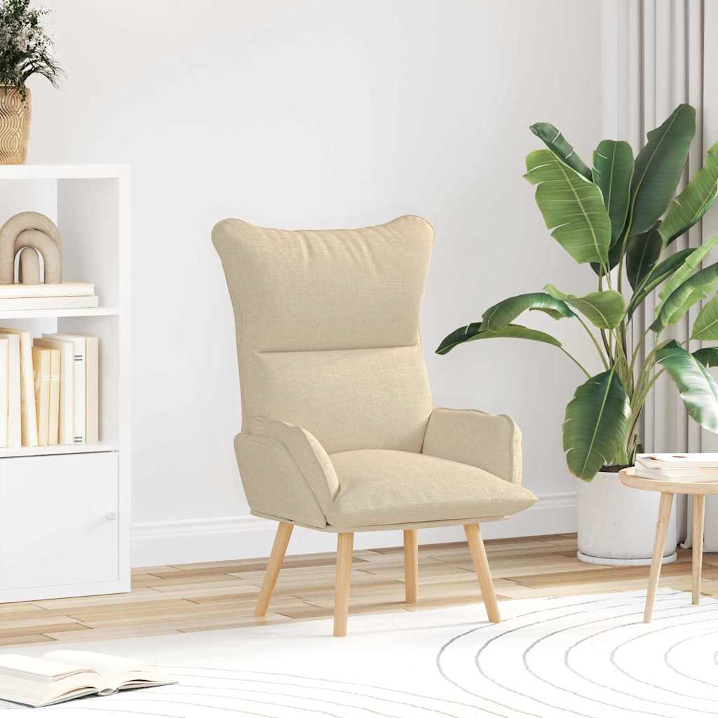Sessel Creme 69 x 74 x 93 cm Stoff und Sperrholz