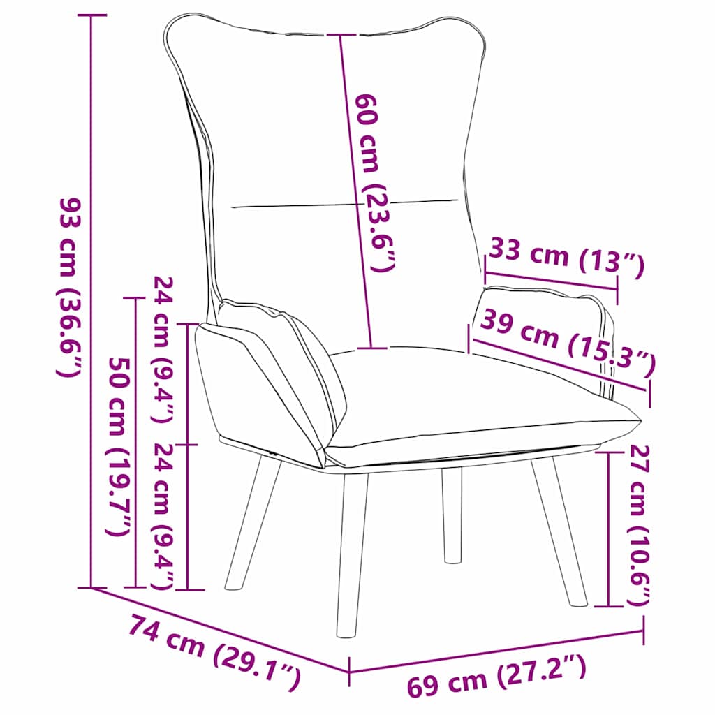 Sessel Creme 69 x 74 x 93 cm Stoff und Sperrholz