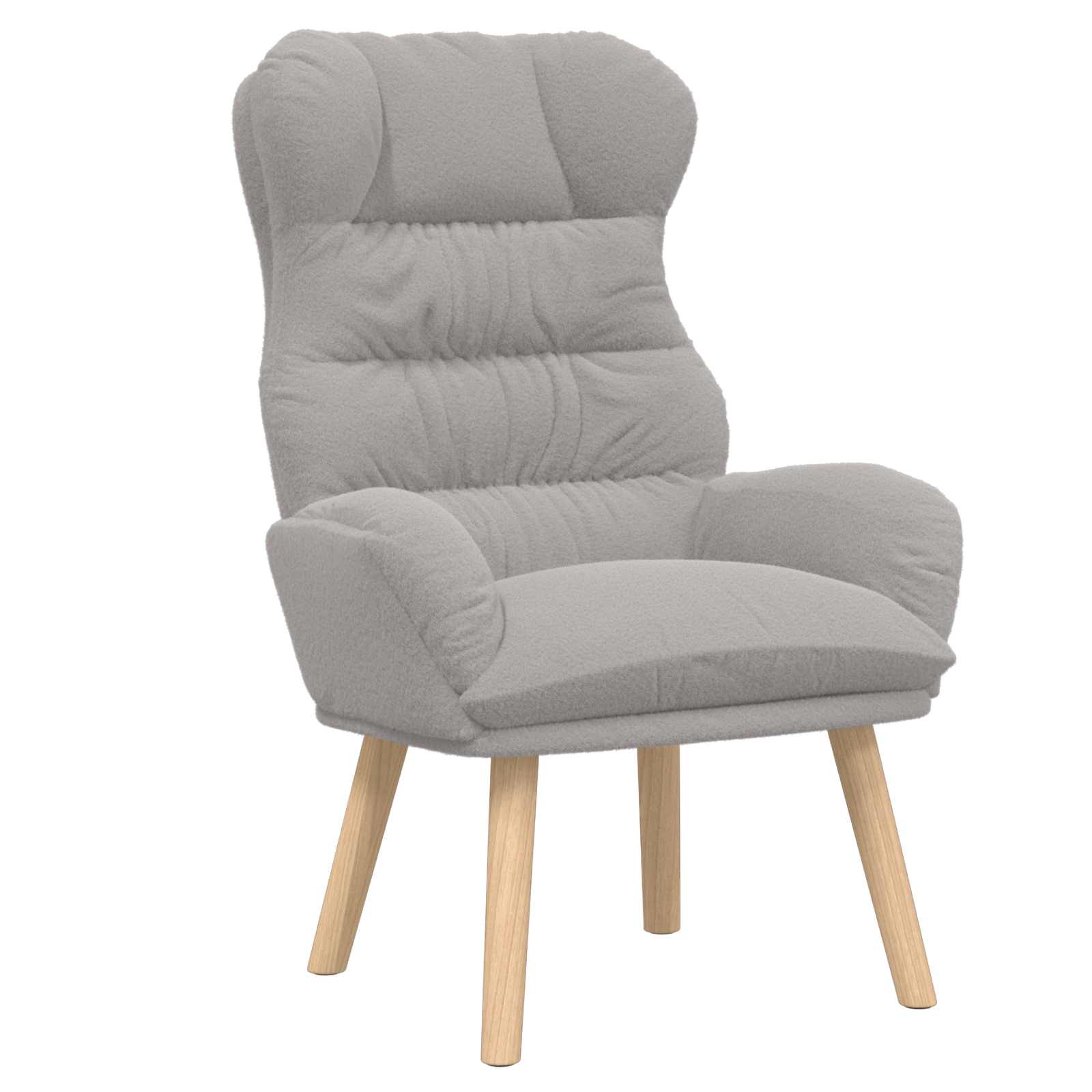 Sessel Hellgrau 69 x 74 x 93 cm Sherpa-Stoff