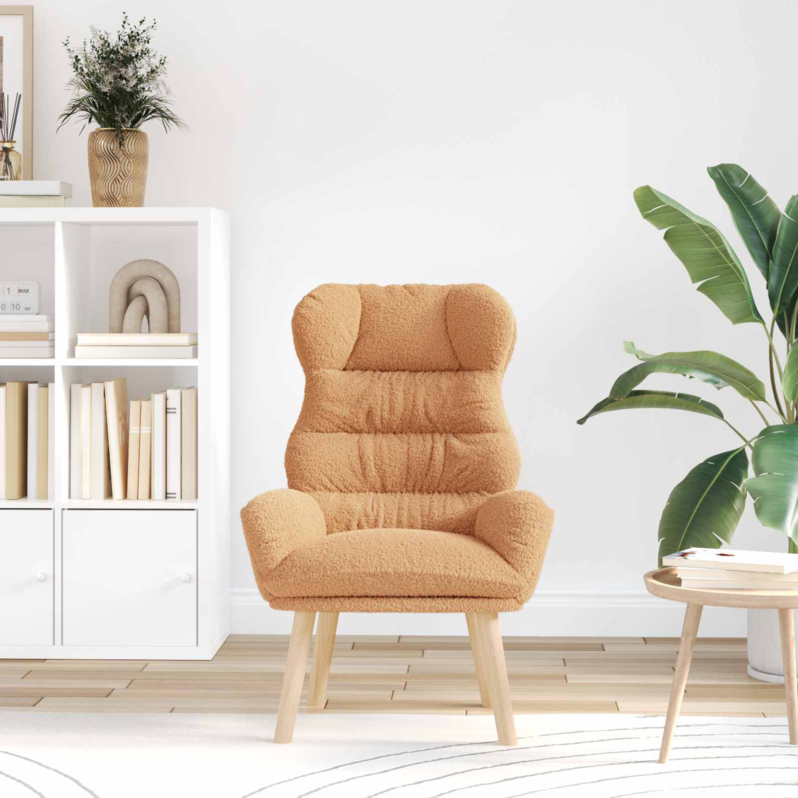 Sessel Beige 69 x 74 x 93 cm Sherpa-Stoff