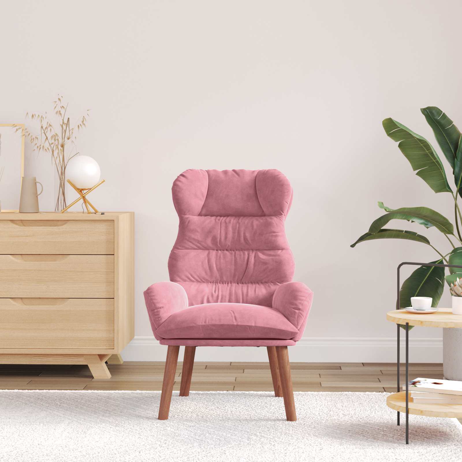Sessel Rosa 69 x 74 x 93 cm Samt