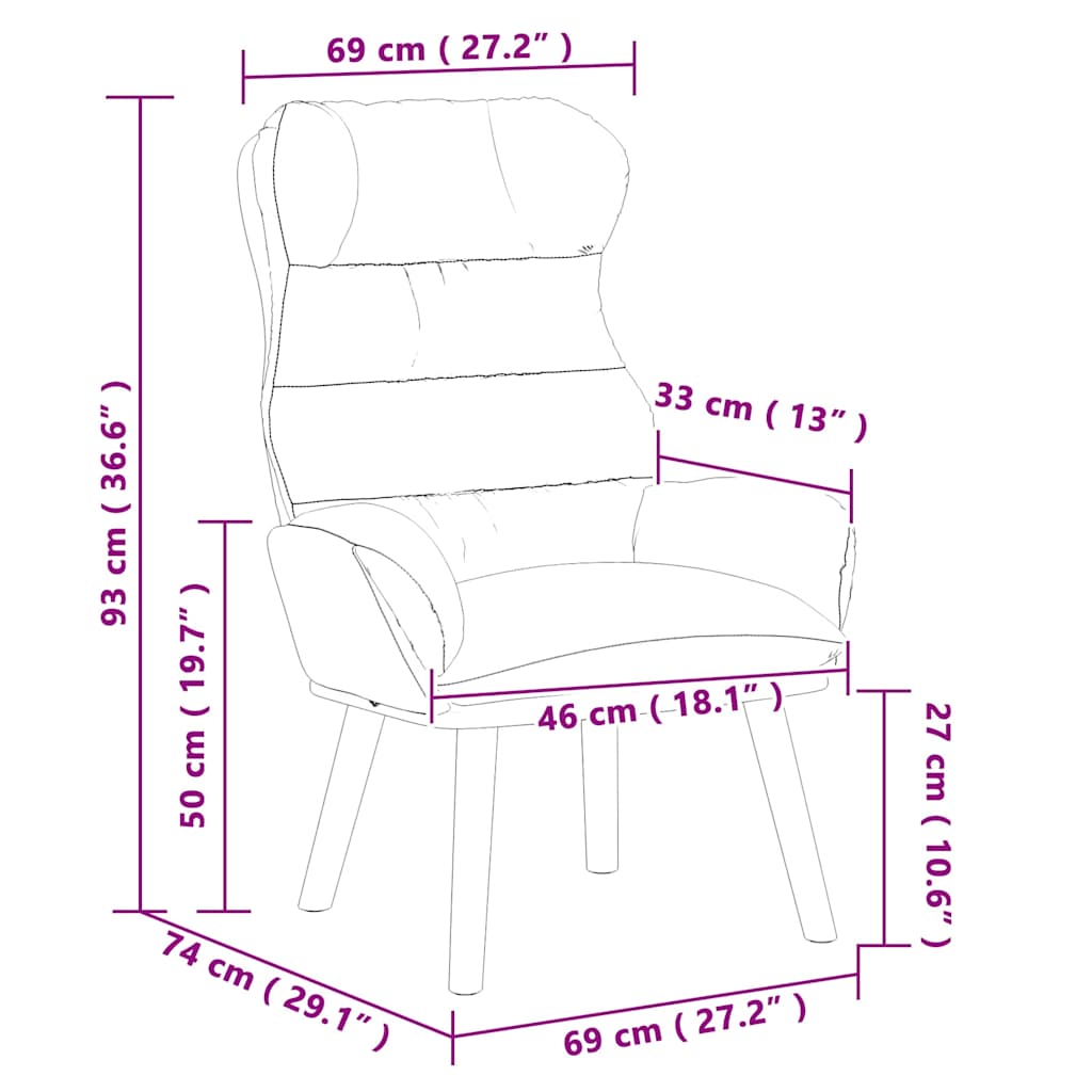 Sessel Creme 69 x 74 x 93 cm Samt