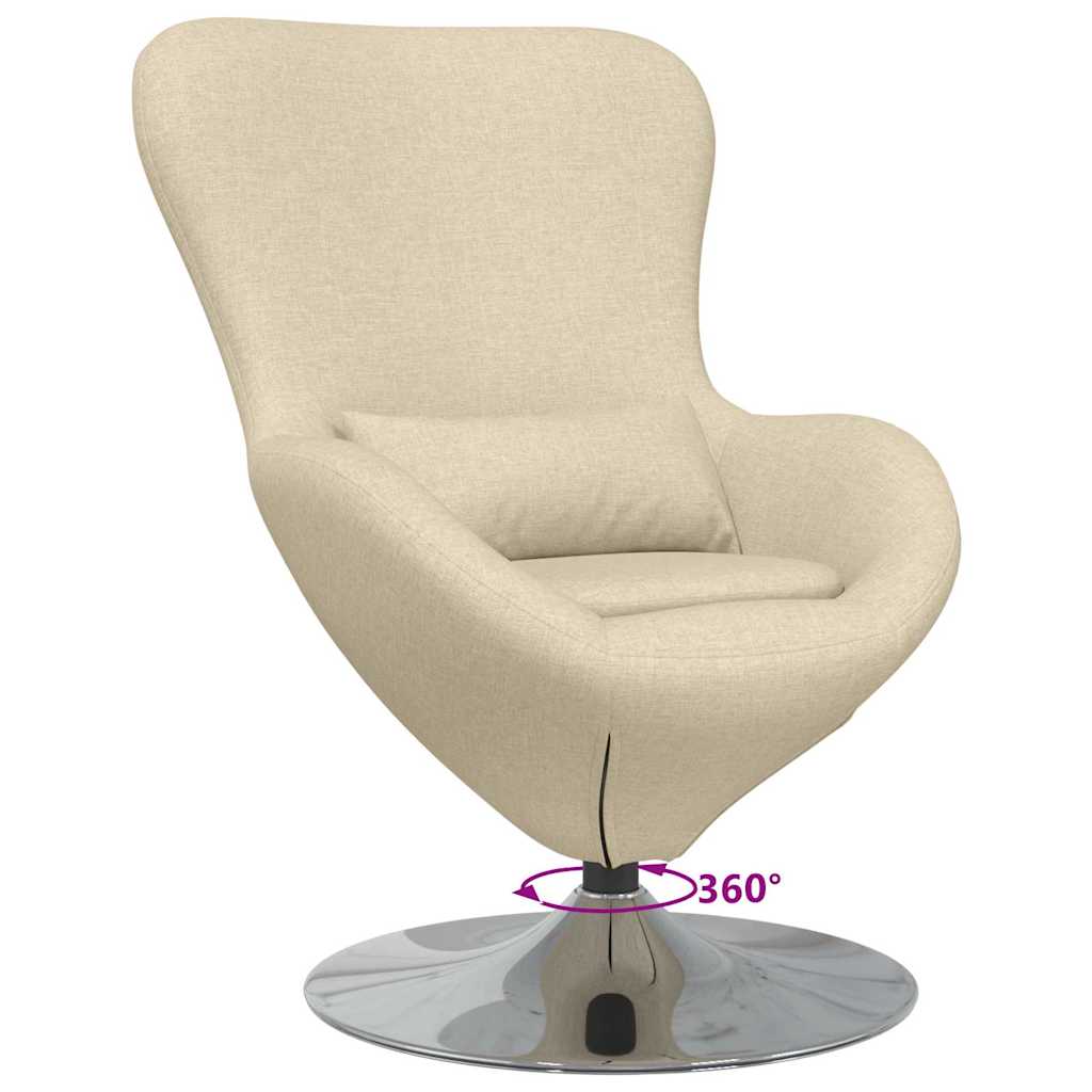 Eiersessel Creme 63 x 73 x 90 cm Stoff