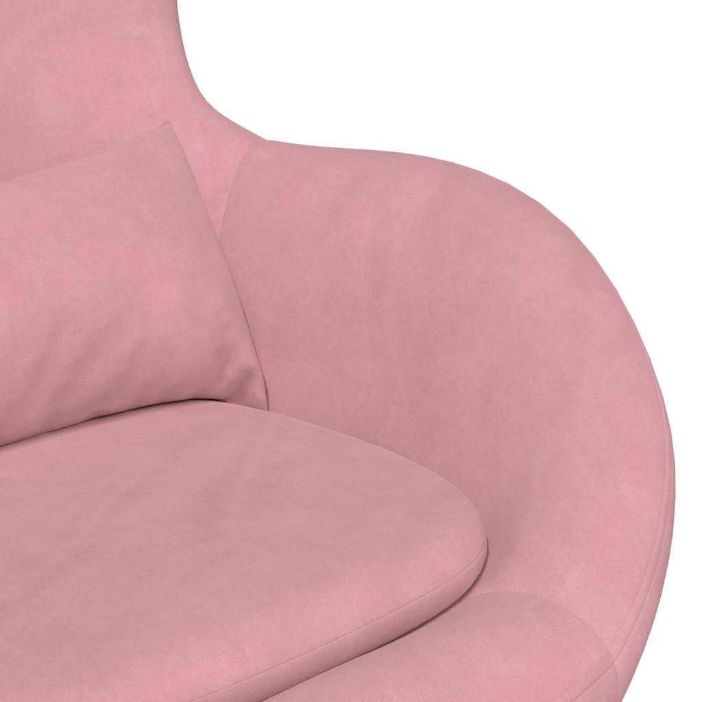 Eierstuhl mit Fußhocker Rosa Samt