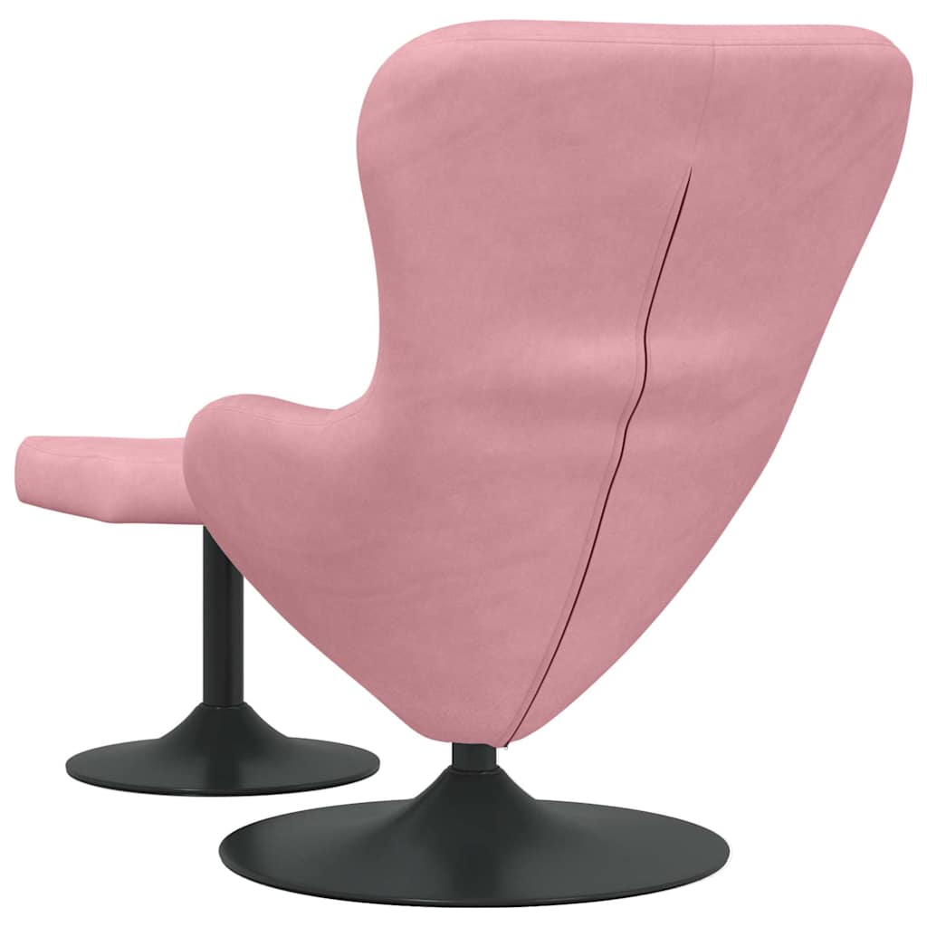 Eierstuhl mit Fußhocker Rosa Samt