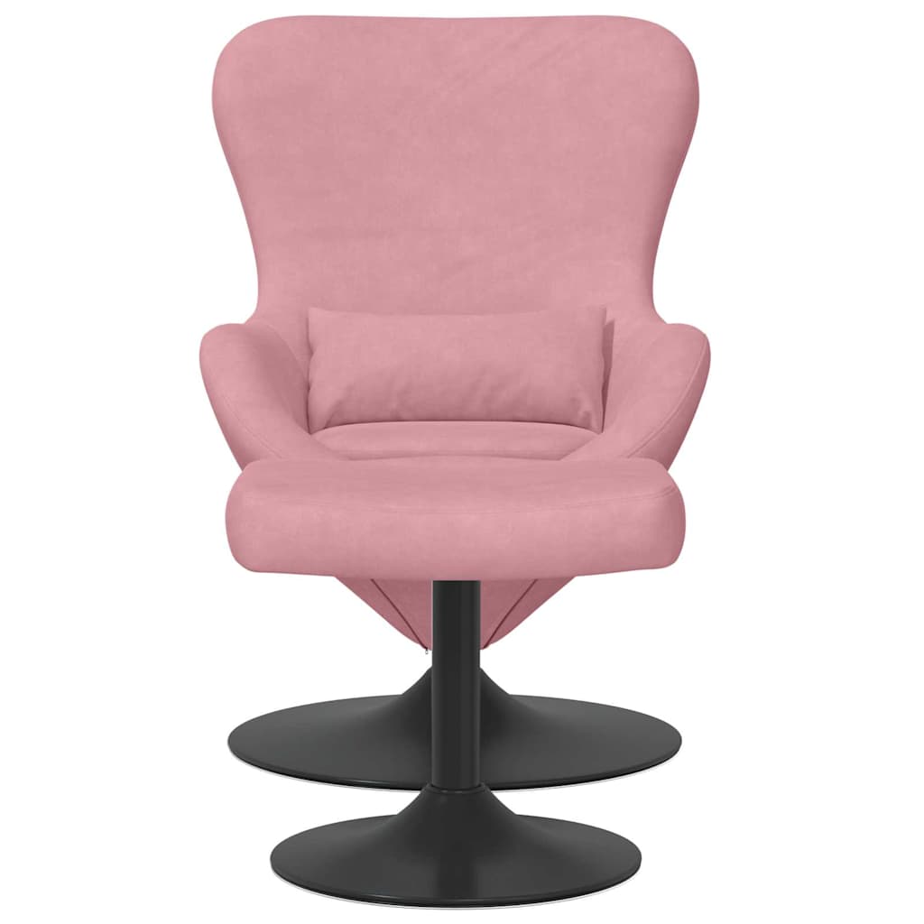 Eierstuhl mit Fußhocker Rosa Samt