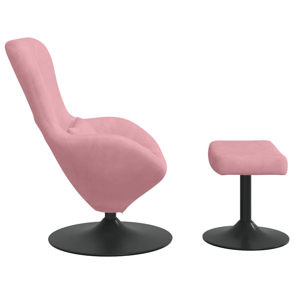 Eierstuhl mit Fußhocker Rosa Samt