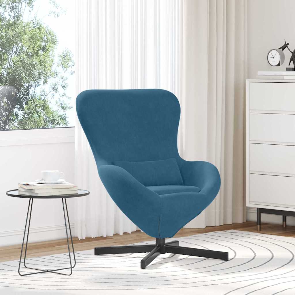 Eiersessel Blau 63 x 73 x 90 cm Samt