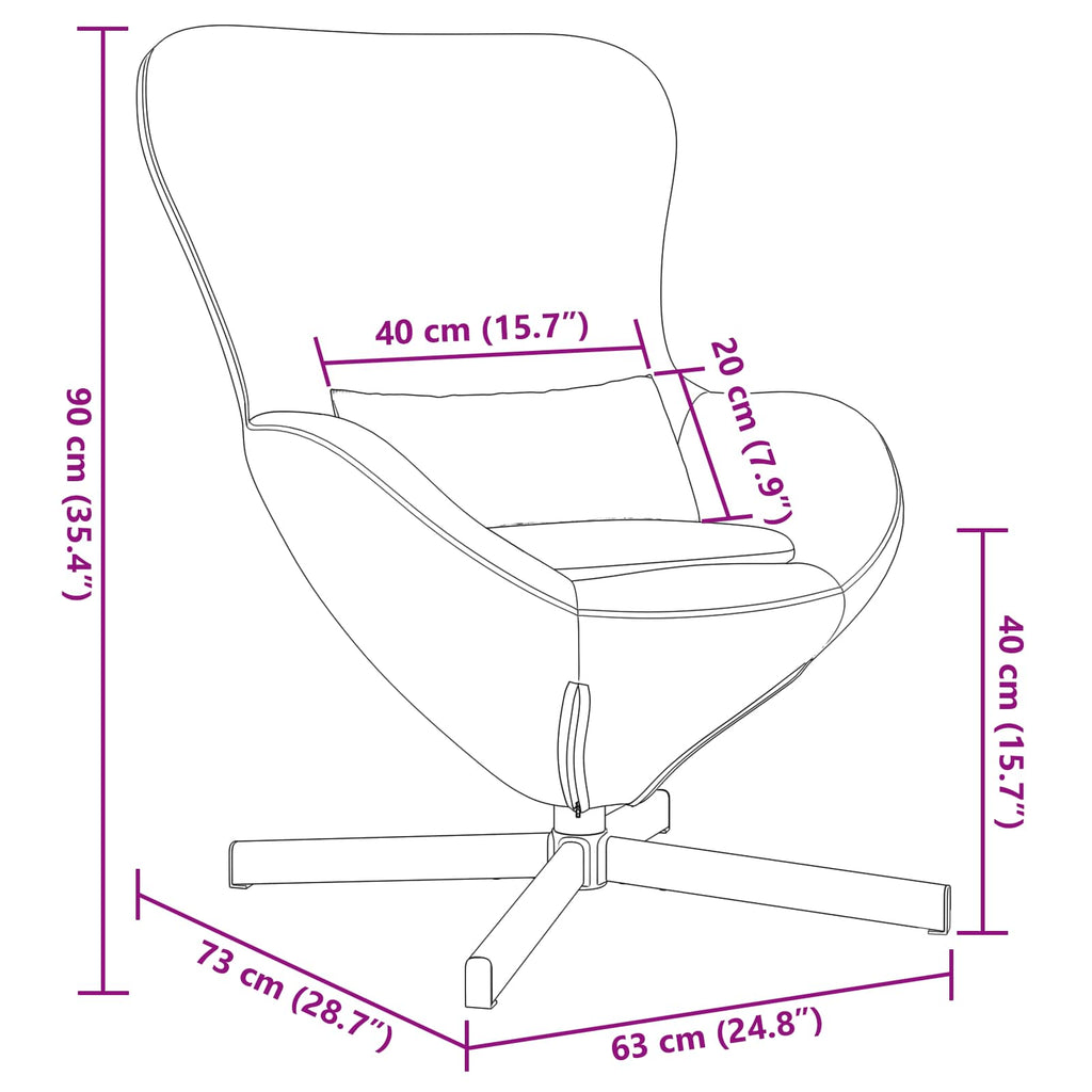Eiersessel Dunkelgrau 63 x 73 x 90 cm Samt