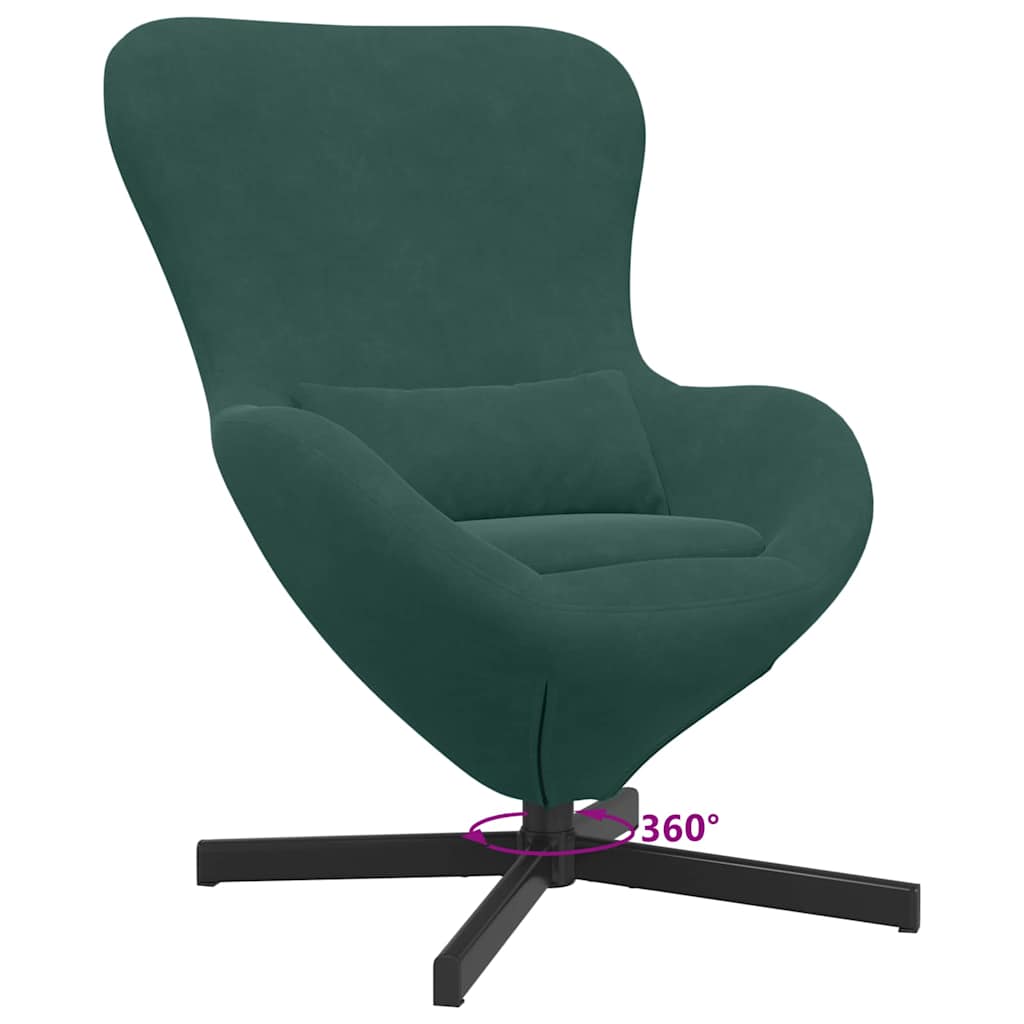 Eiersessel Dunkelgrün 63 x 73 x 90 cm Samt