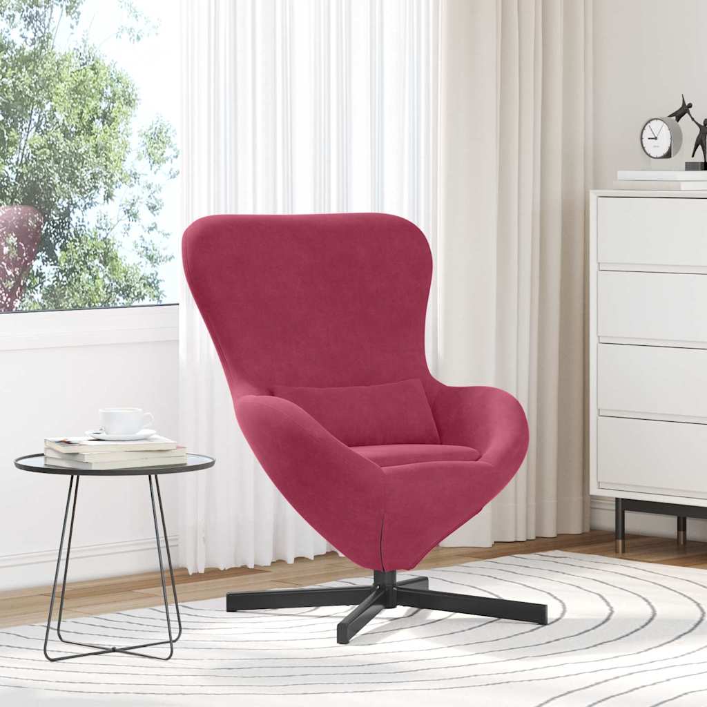 Eiersessel Weinrot 63 x 73 x 90 cm Samt