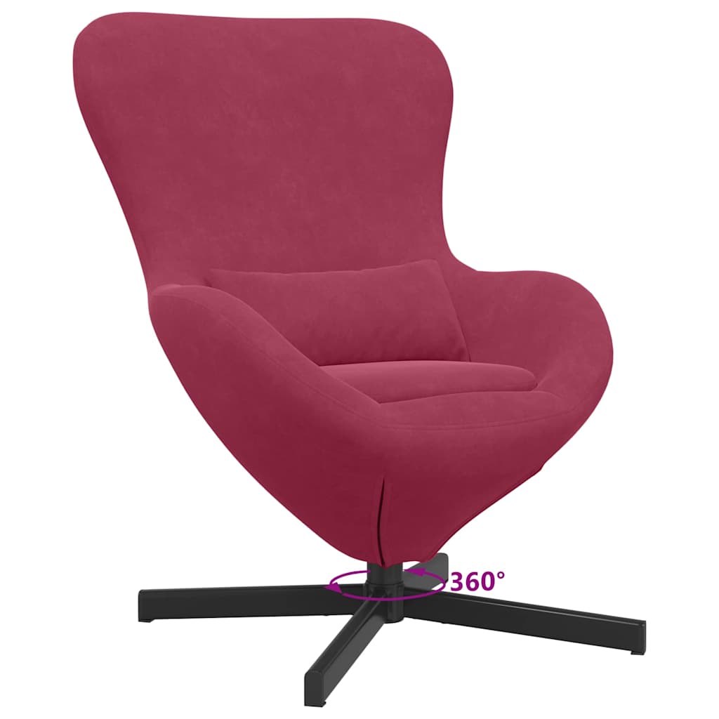Eiersessel Weinrot 63 x 73 x 90 cm Samt
