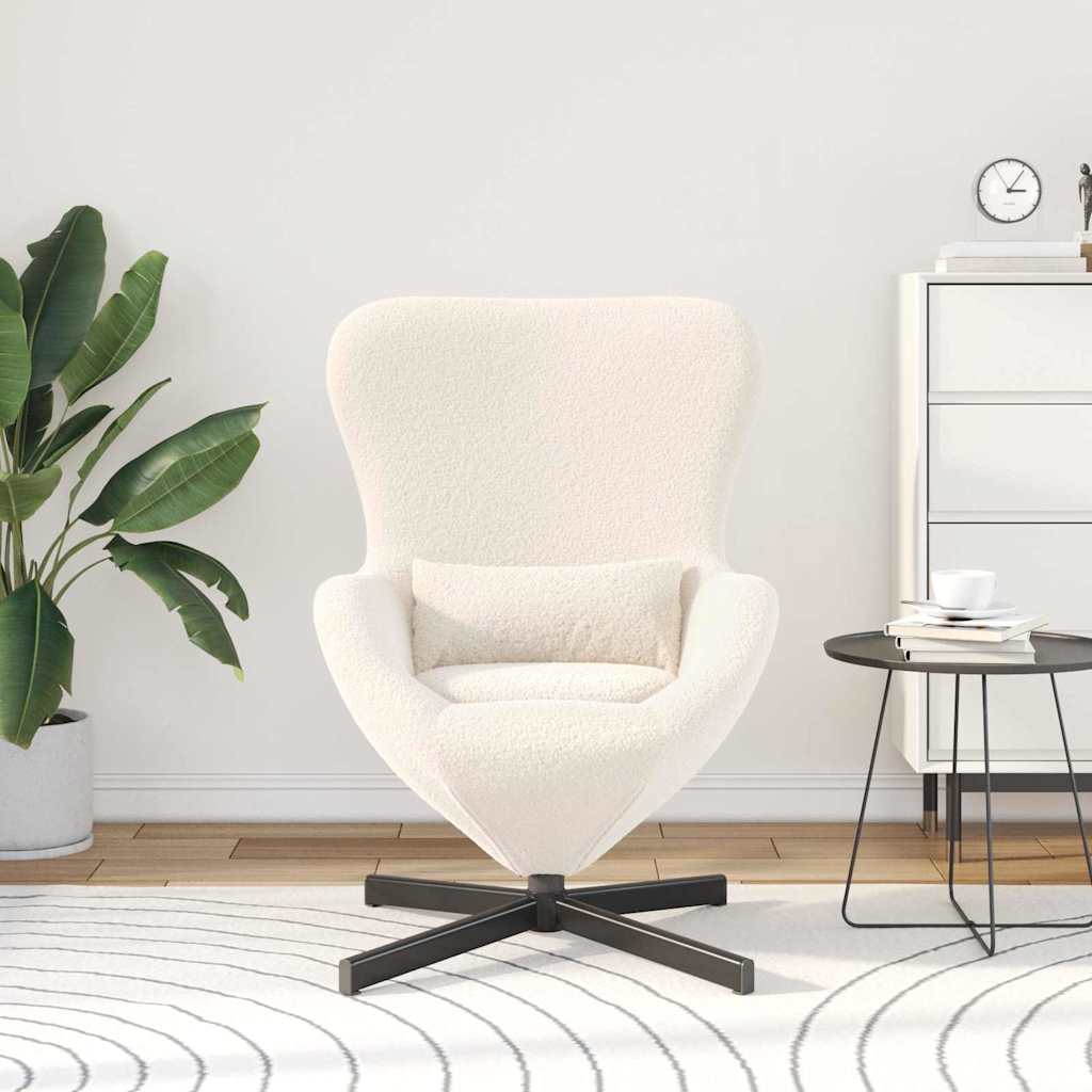 Eiersessel Creme 63 x 73 x 90 cm Stoff