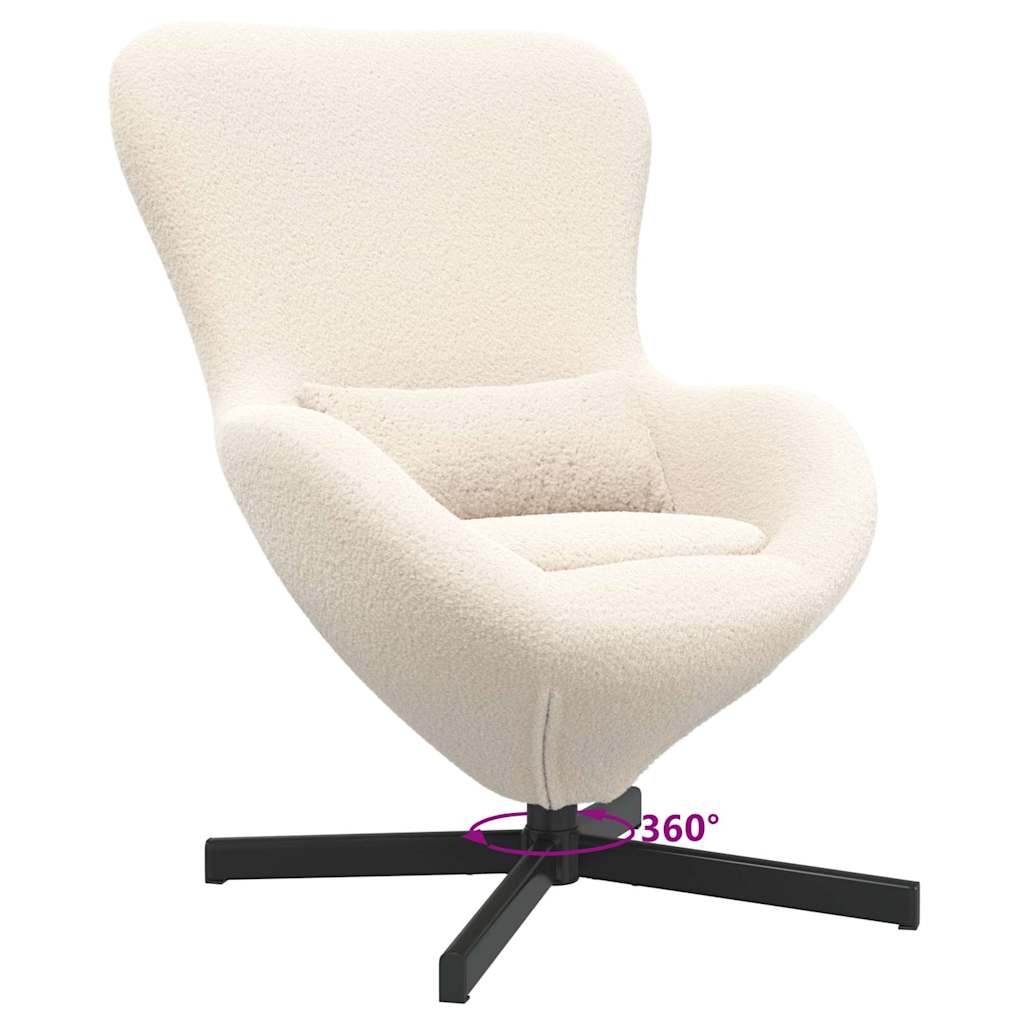 Eiersessel Creme 63 x 73 x 90 cm Stoff