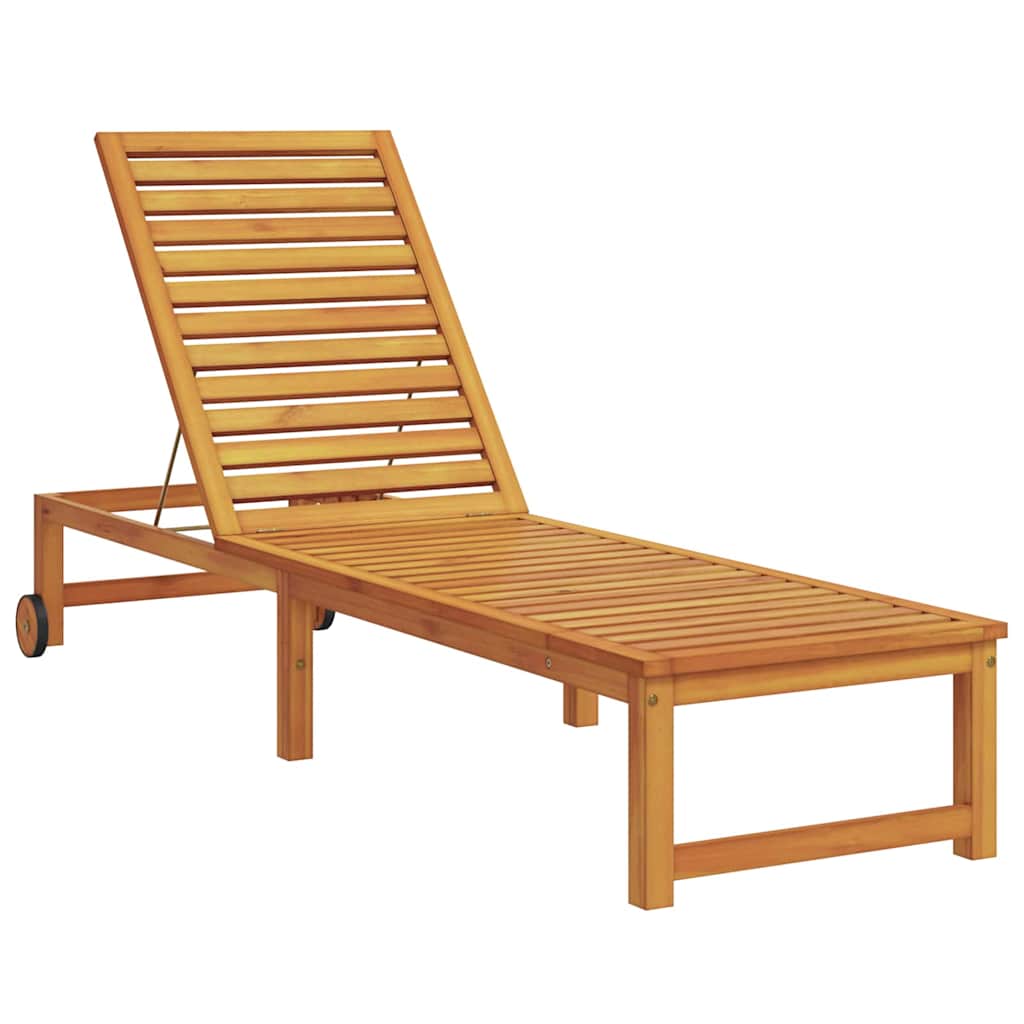 Sonnenliege Braun 202 x 53 x 89 cm Massivholz Akazie