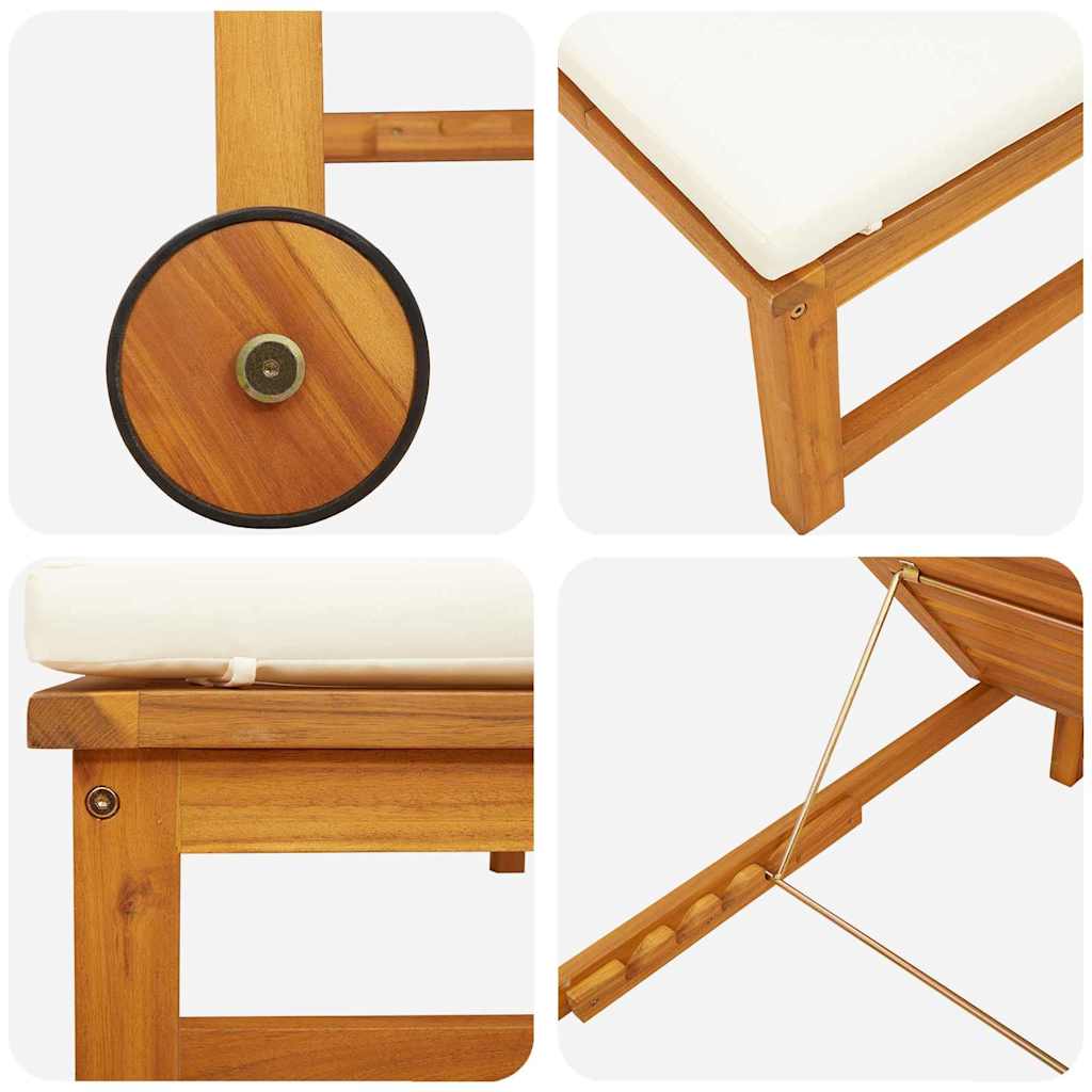 Sonnenliege Braun 202 x 53 x 89 cm Massivholz Akazie