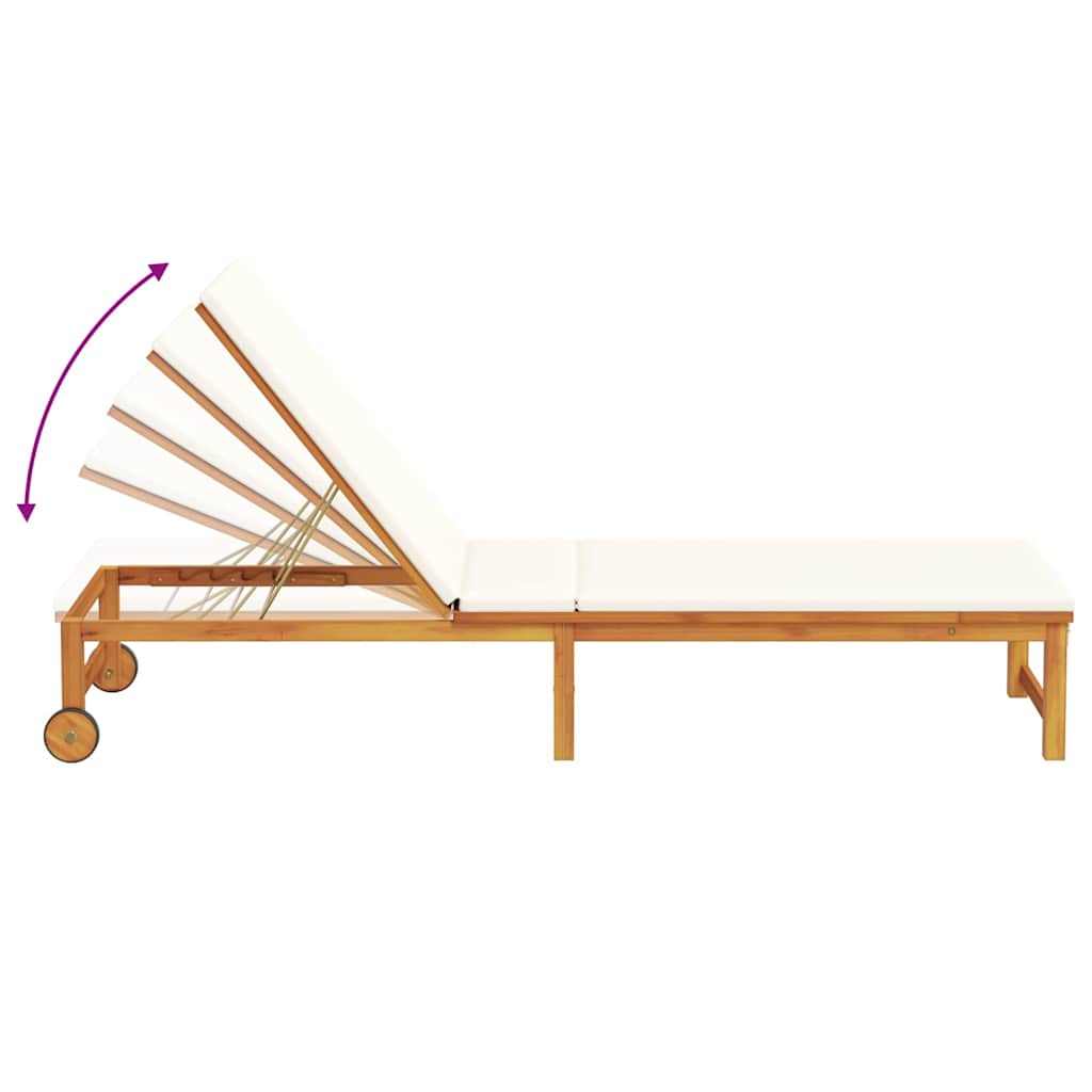 Sonnenliege Braun 202 x 53 x 89 cm Massivholz Akazie