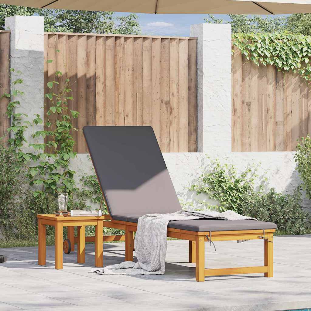 Sonnenliege Braun 202 x 53 x 89 cm Massivholz Akazie