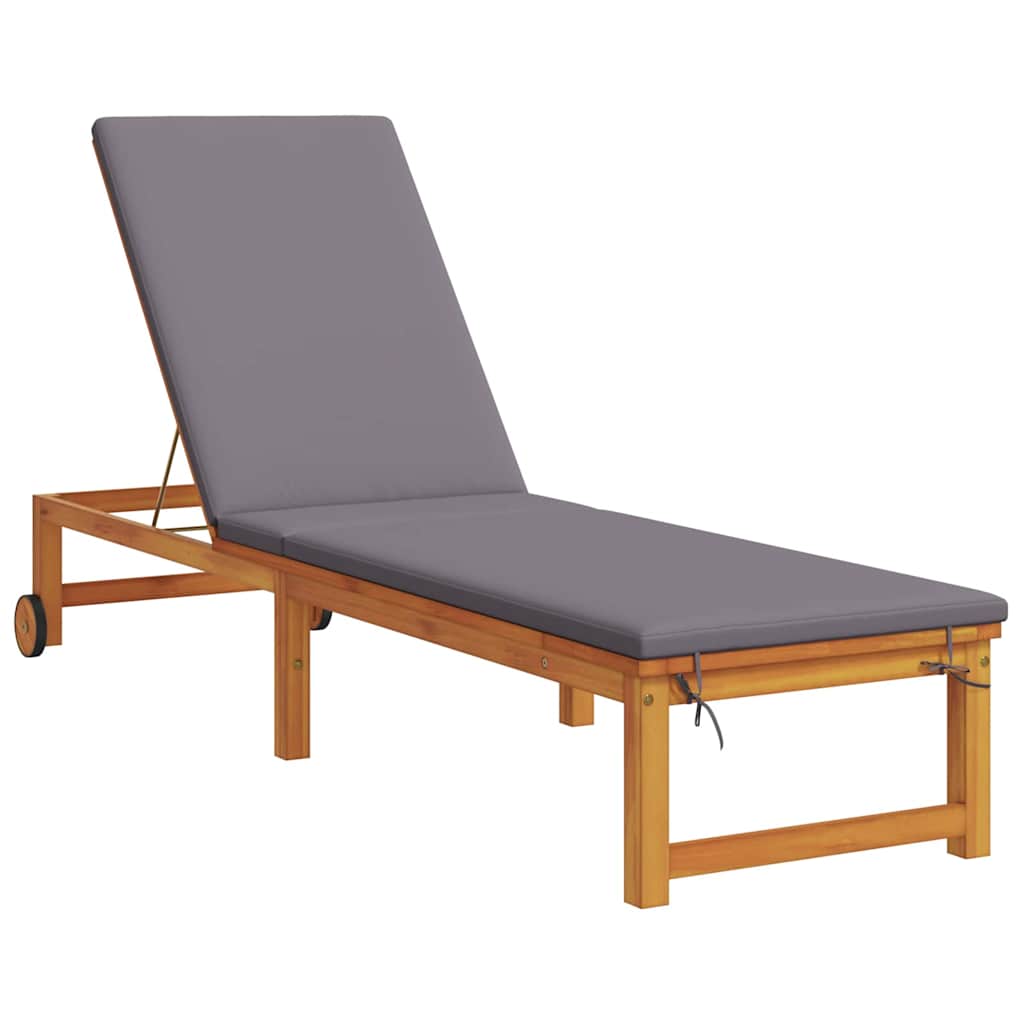 Sonnenliege Braun 202 x 53 x 89 cm Massivholz Akazie