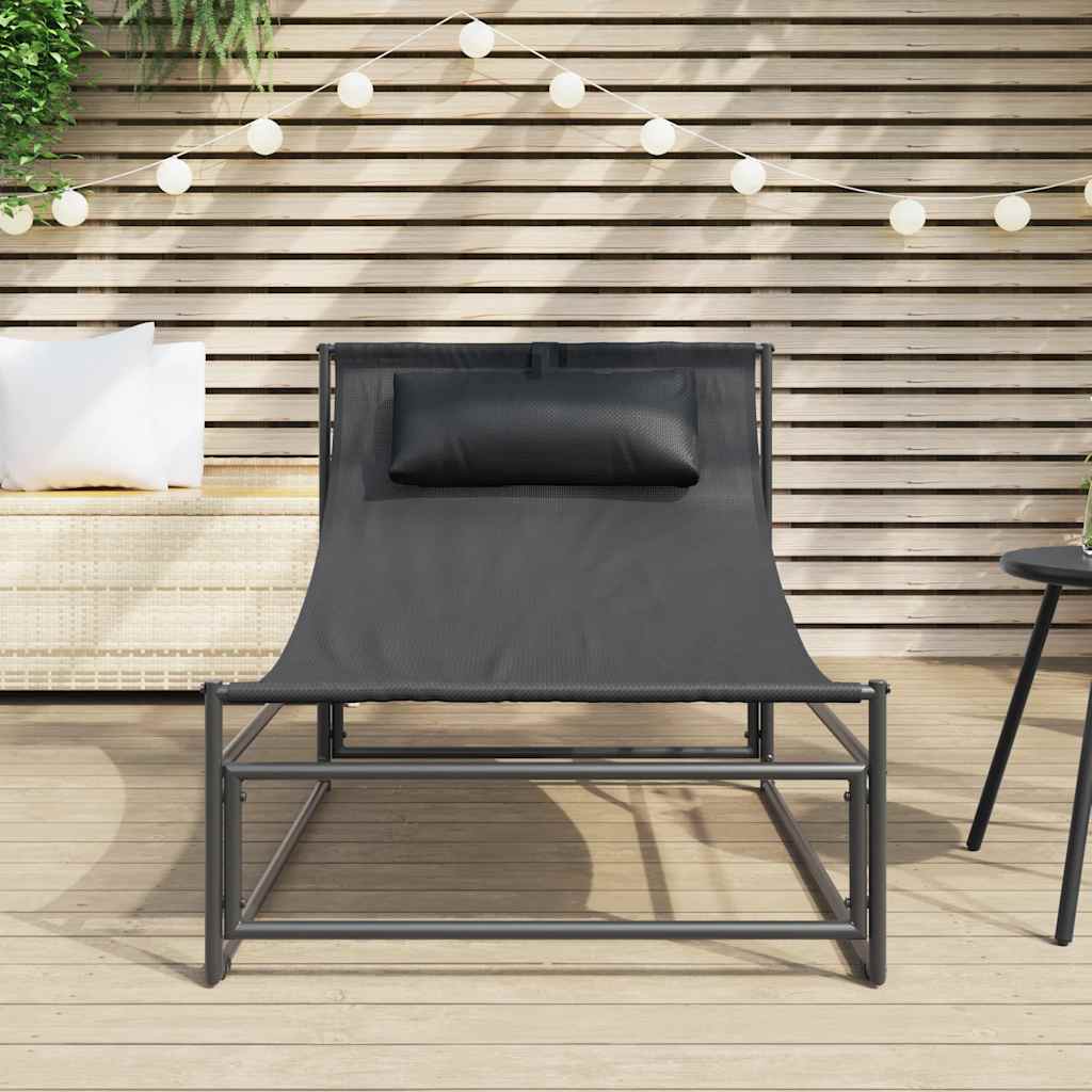 Gartenliege Anthrazit 87x74x73 cm Stahl und Textilene