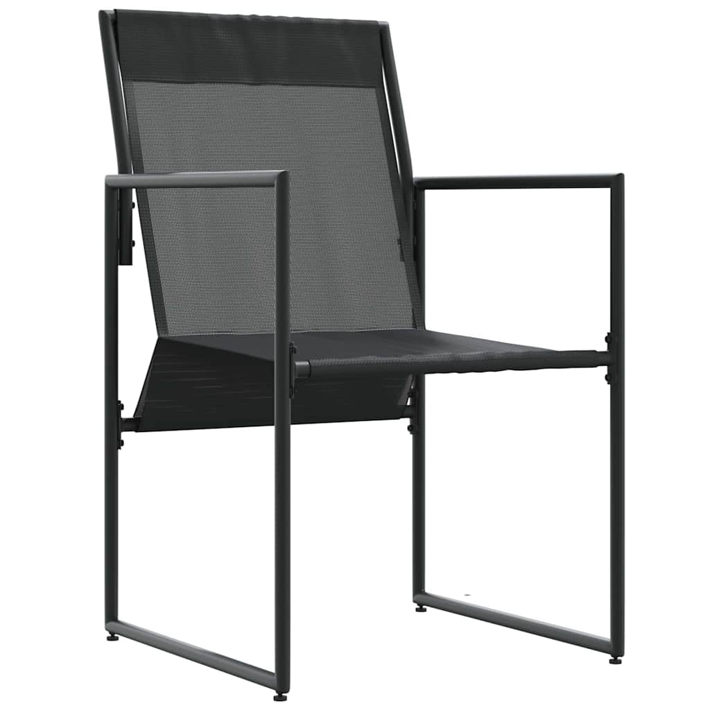 Stuhl mit Kissen 4 pcs Schwarz und Anthrazit Textilene