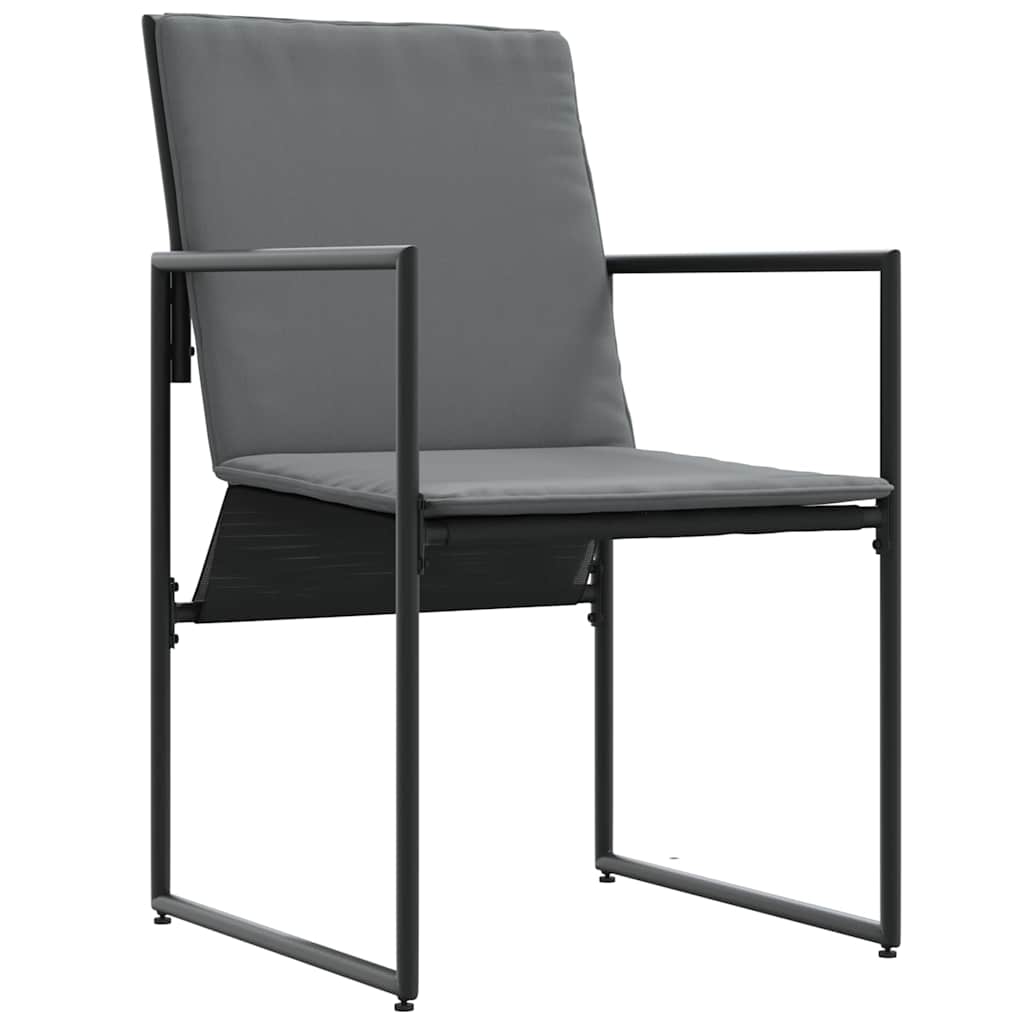 Stuhl mit Kissen 4 pcs Schwarz und Anthrazit Textilene