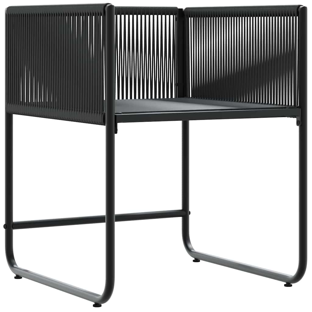 Stuhl mit Kissen 4 pcs Schwarz und Anthrazit PE-Rattan