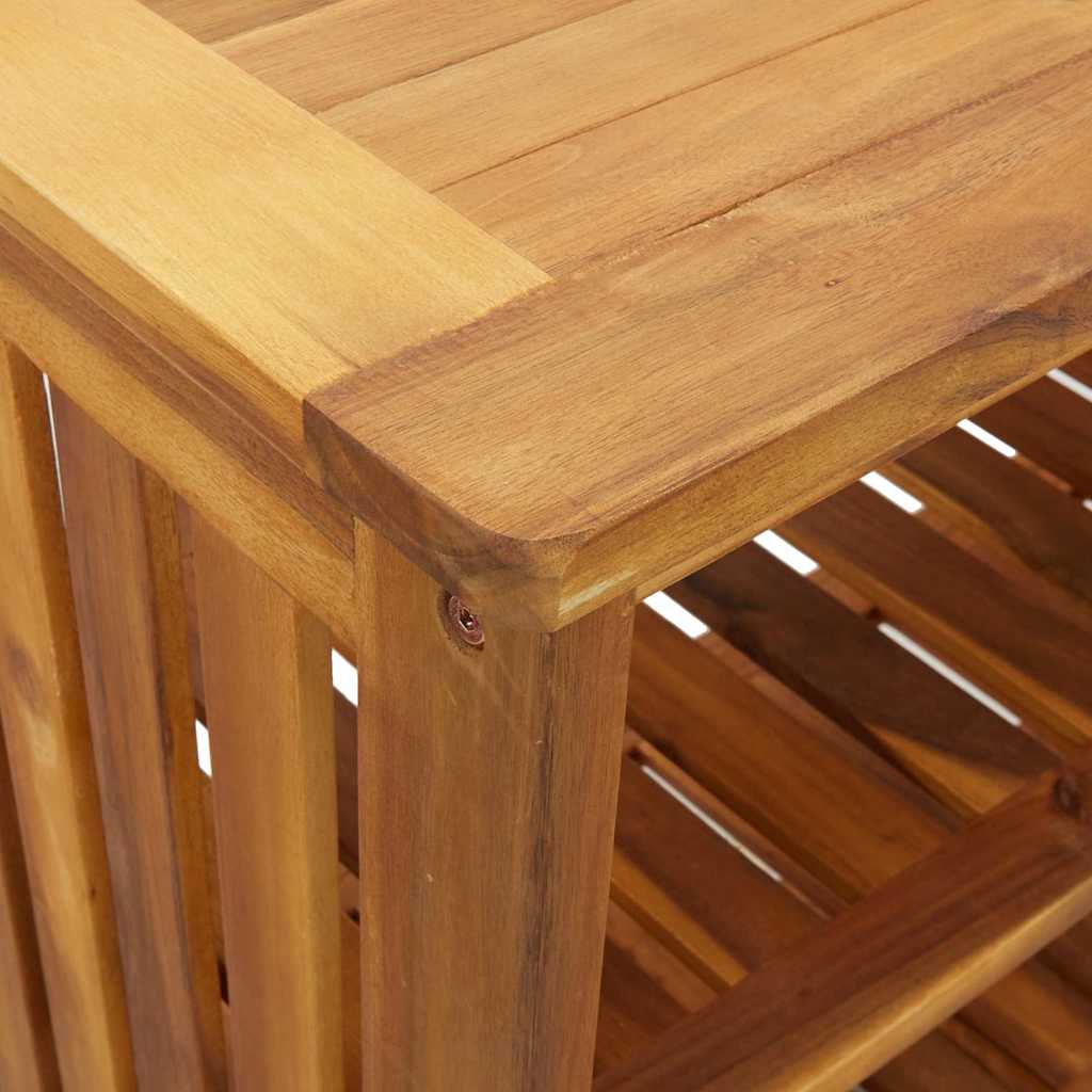 Garten-Schrank mit Regal Natur 90 x 40 x 90cm Massivholz Akazie
