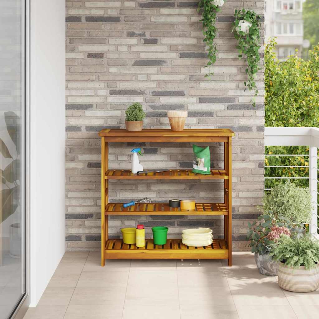 Garten-Schrank mit Regal Natur 90 x 40 x 90cm Massivholz Akazie