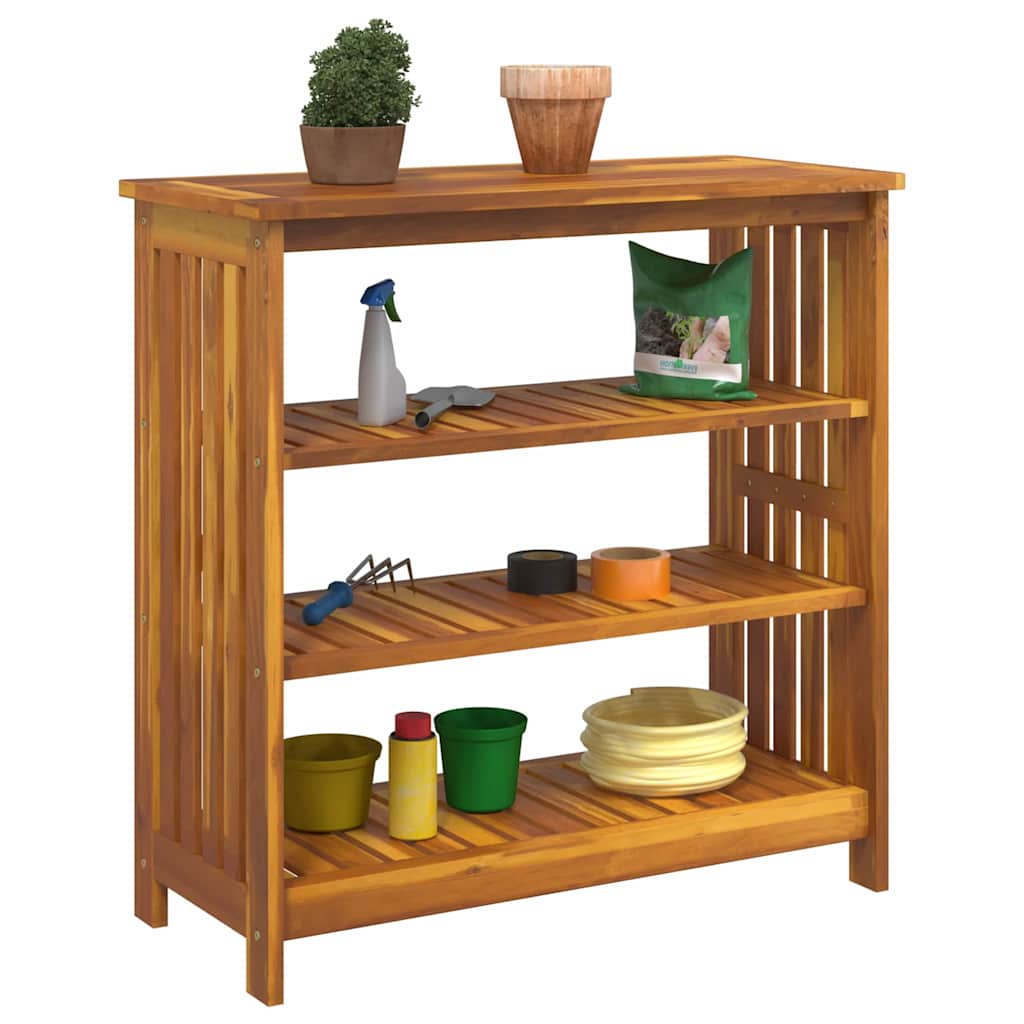 Garten-Schrank mit Regal Natur 90 x 40 x 90cm Massivholz Akazie