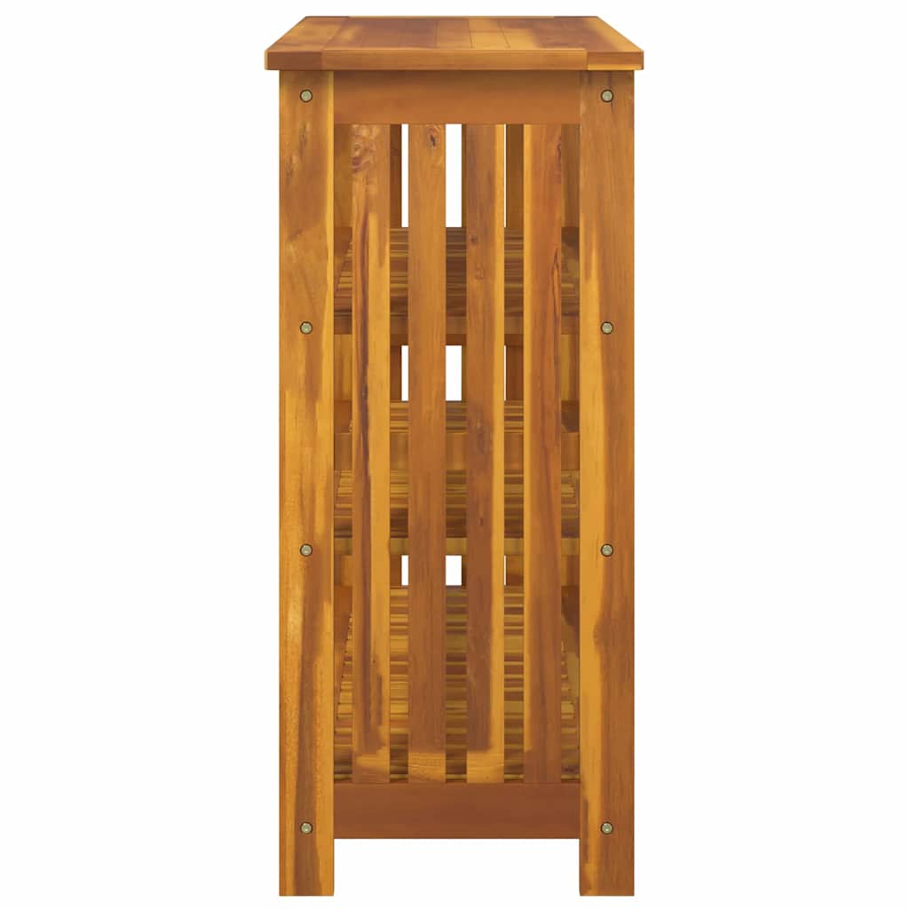 Garten-Schrank mit Regal Natur 90 x 40 x 90cm Massivholz Akazie