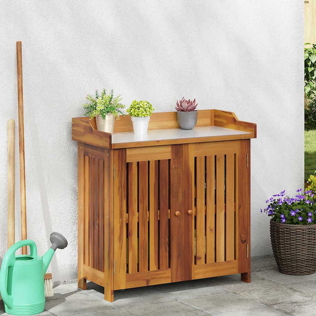 Garten-Schrank Natur 78 x 36,5 x 78 cm Massivholz Akazie
